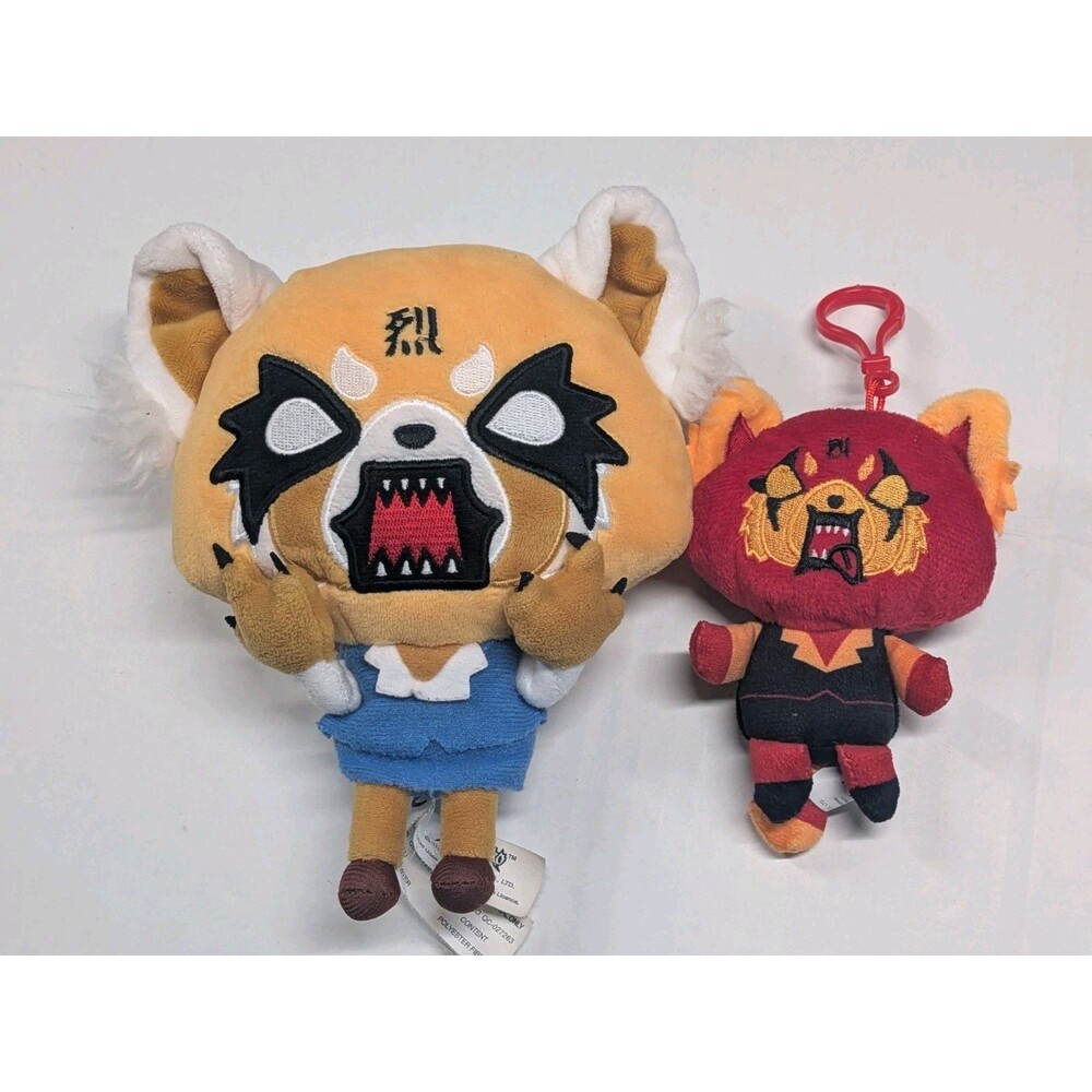 Sanrio Aggretsuko Rage Plush Retsuko Happy Angry Red Keyring